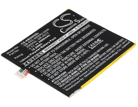 Amazon D01400,kindleFire; P/N:3555A2L,DR-A013,E3GU111L2002,GB-S02-3555A2-0200,QP01 Battery