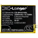 New 3200mAh Battery for VIVO 1725,1728,X21,X21 UD,X21 UD Dual SIM,X21 UD Dual SIM TD-LTE,X21A,X21UD A; P/N:B-D7
