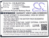 1300mAh / 4.81Wh Replacement battery for BLU D572,Studio 5.0S II