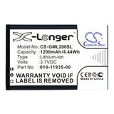 New 1200mAh Battery for Garmin 010-01055-15,010-02184-01,GLO.GLO2; P/N:010-11935-00