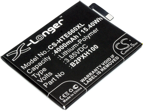 HTC 2PXH100,E66,One X10,One X10 LTE-A,X10,X10 LTE-A,X10w; P/N:35H00264-00M,B2PXH100 Battery
