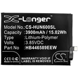 New 3900mAh Battery for Huawei  Nova 6,WLZ-AL10,WLZ-AN00; P/N: HB446589EEW