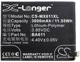 New 3000mAh Battery for MeiZu M5,M5 Dual SIM,M611,M611A,M611D,M611Y,Meilan 5,Meilan M5; P/N:BA611