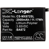 New 2900mAh Battery for Meizu  M1872,M872H,M872Q,Meilan 16X; P/N: BA872