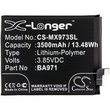 New 3500mAh Battery for Meizu 16S,16S Pro,M1973,M971H,M973Q; P/N:BA971