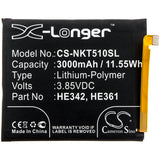 New 3000mAh Battery for Nokia 5.1 Plus,Nokia 6.1 Plus,X5. TA-1109,X6 2018; P/N:HE342,HE361