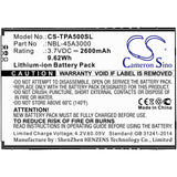 New Replacement 2600mAh Battery for TP-Link Neffos A5,TP7032A; P/N:NBL-45A3000