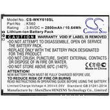 New Replacement 2800mAh Battery for Wiko W-K560,Y61; P/N:K560