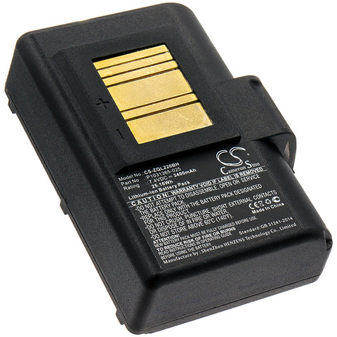 Zebra  QLN220,QLn220HC,QLN320,QLn320HC,ZQ500,ZQ510,ZQ520,ZQ610,ZQ610HC,ZQ620,ZQ620HC,ZR628,ZR638; P/N: AT16004,BTRY-MPP-34MA1-01,BTRY-MPP-34MAHC1-01,P1023901,P1023901-LF,P1031365-025,P1031365-059,P1031365-069,P1051378 Battery