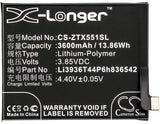 New 3600mAh Battery for ZTE Nubia M2,Nubia M2 Dual SIM,Nubia M2 Dual SIM TD-LTE,NX551J; P/N:Li3936T44P6h836542